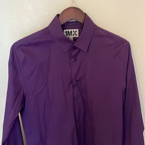 Express dress shirt fitted medium purple